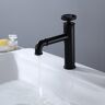 Homary Ruth Industrial Matte Black Single Hole Bathroom Faucet Single Handle Brass