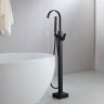 Homary Dree Standing Matte Black Bathtub Filler Faucet and Handheld Shower with High-Arc Spout