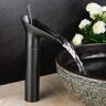 Homary Ashfie Classic Mono Single Lever Tall Waterfall Basin Mixer Tap Solid Brass in Antique Black