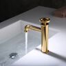 Homary Ruth Industrial Gold Single Hole Bathroom Sink Faucet Single Handle Solid Brass