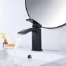 Homary Ridge Black Single Hole Bathroom Sink Faucet Brass Deck Mounted Contemporary Style