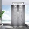 Homary 6 Functions Modern Thermostatic Massage Shower System Remote Controlled Shower Fixture with LED in Chrome
