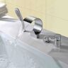 Homary Deck Mounted Roman Bathtub Faucet with Handshower Solid Brass in Chrome