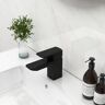 Homary Stylish Minimalist Single Hole 1-Handle Waterfall Bathroom Sink Faucet in Matte Black