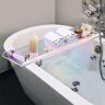 Homary Acrylic Bathtub Tray Iridescent Clear Bathroom Caddy Shelf with Handles