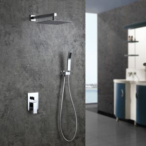 Homary Modern 10" Wall Mounted Shower System with Handheld Shower Pressure Balance Valve
