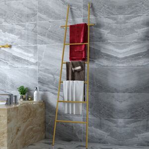 Homary Gold Modern Freestanding Bath Ladder Storage Towel Rack