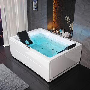 Homary 71" Double Acrylic Jacuzzi Bathtub Jetted with Temperature Control & LED Whirlpool Heated Corner Tub