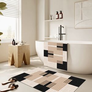 Homary 2-Piece Strong Water-absorbent Non-Slip Diatom Mud Geometric Bath Mat Set Bathroom Rug