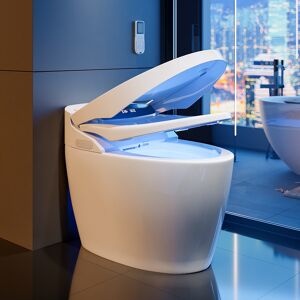 Homary Modern Smart One-Piece 1.28 GPF Floor Mount Elongated Automatic Smart Bidet Toilet Seat Hynova AX1