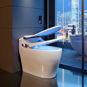 Homary Set of Two Modern Smart 1.28 GPF Floor Mounted Elongated Smart Toilet and Bidet with Seat
