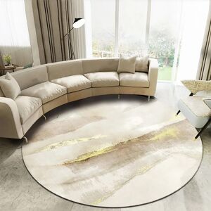 Homary Modern Gray and Yellow Abstract Round Velvet Indoor Area Rug 4' x 4' Homary Modern Gray and Yellow Abstract Round Velvet Indoor Area Rug 4' x 4'