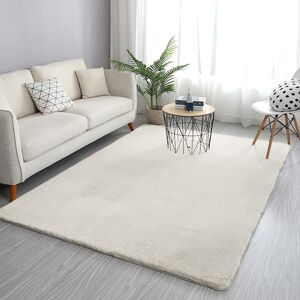 Homary 6' x 9' Beige Shag Faux Rabbit Fur Fluffy and Thick Rectangle Area Rug for Living Room Homary 6' x 9' Beige Shag Faux Rabbit Fur Fluffy and Thick Rectangle Area Rug for Living Room