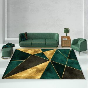 Homary 5' x 7' Green&Black&Gold Modern Geometirc Rectangle Indoor Area Rug Living Room&Bedroom Homary 5' x 7' Green&Black&Gold Modern Geometirc Rectangle Indoor Area Rug Living Room&Bedroom