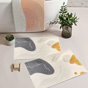 Homary 2 Pieces 20" x 32" Modern Geometric Bath Mat Set Faux Cashmere Soft Bathroom Rugs Homary 2 Pieces 20" x 32" Modern Geometric Bath Mat Set Faux Cashmere Soft Bathroom Rugs