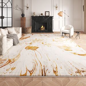 Homary Gradient Gold Abstract Living Room Carpet Machine Washable Non-slip Waterproof Area Rug Homary Gradient Gold Abstract Living Room Carpet Machine Washable Non-slip Waterproof Area Rug