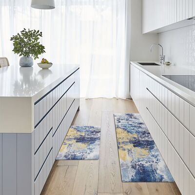 Homary 2PCS Modern Abstrict Kitchen Runner Rug Set Non-slip Thickened Anti-Fatigue Kitchen Mat Homary 2PCS Modern Abstrict Kitchen Runner Rug Set Non-slip Thickened Anti-Fatigue Kitchen Mat