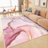 Homary Pink and Gold Abstract Modern Polyester  Area Rug Living Room 4' x 5' Flowing Pattern