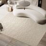 Homary 5' x 8' Modern Cream Textured Area Rug Embossed Bubble Rug For Living Room Bedroom