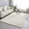 Homary 6' x 9' Beige Shag Faux Rabbit Fur Fluffy and Thick Rectangle Area Rug for Living Room