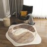 Homary 3' x 3' Modern Abstract Round Faux Cashmere Area Rug Living Room & Bedroom Decorative Carpet