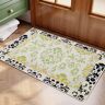 Homary 2' x 3' Rustic Flower Non-slip Front Door Mat Boucle Entryway Rug