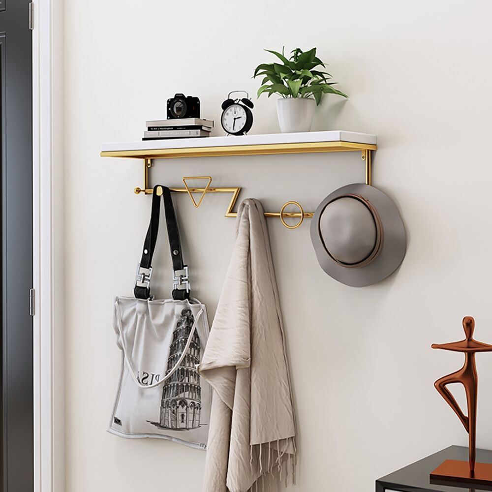 Homary Modern Decor Wall Mounted Coat Rack with Shelving