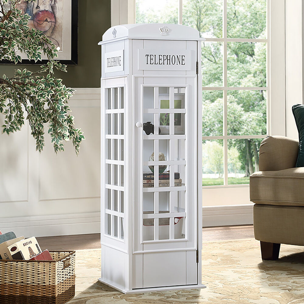 Homary Phone Booth-Shaped Retro Kid's Bookcase England Style