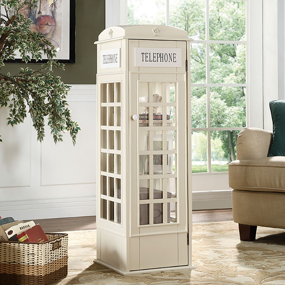 Homary Phone Booth-Shaped Retro Kid's Bookcase England Style
