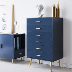 Homary Narre 4 Drawer Dresser Modern Blue Wood Storage Chest Accent Cabinet for Bedroom