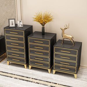 Homary Black Chest of Drawers Modern 5 Drawers Accent Chest Medium