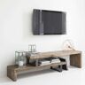 Homary Rustic Adjustable Extendable Wood TV Stand Up to 80" Open Storage