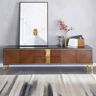 Homary 78" Modern Black & Walnut TV Stand Solid Wood Entertainment Center with Storage