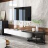 Homary Nesnesis Modern Extending TV Stand with Storage Oval White & Black Media Console