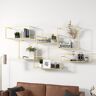 Homary Modern Wall-Mounted Shelving Gold Floating Shelves in Metal Set of 6