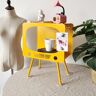 Homary Stert TV Sculpt Display Shelving Unique End Table in Yellow