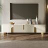 Homary Artus Modern Beige TV Stand Stone Top 4 Doors with Storage Media Console TVs up to 85"