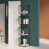 Homary Modern Black Cube Bookcase with Metal 4-Tier Bookshelf Tower Display Tall Shelf