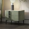 Homary Modern Nightstand with 2 Drawers & Stone Top Bedroom Freestanding Nightstand in Green