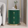 Homary Modern Nightstand Green Round Nightstand with 3 Drawers Nightstand with Storage