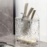 Homary Acrylic Knife Block Holder Clear Storage Rack Organizer Wall Mounted & Table Top