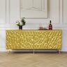 Homary 71" Gold Sideboard Buffet with 4-Door Modern Carved Storage Credenza Adjustable Shelves