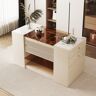 Homary 60"W Modern Off White Dresser with Doors & Drawers Walk in Closet Island Jewelry Storage