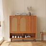 Homary Wooden Shoe Storage Cabinet with 3 Doors & Drawer Entryway Closet Shoe Storage