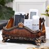 Homary Vintage Brown Resin Remote Control Holder Living Room Storage Box Home Decoration