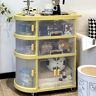 Homary 3 Tiered Foldable Storage Cabinet Freestanding Toy Organizing Cart