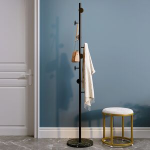 Homary Modern Black Coat Rack Entryway Coat Hanger with Button Hooks