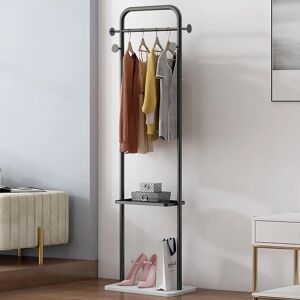 Homary 66" Modern Freestanding Rail Cloth Rack with Marble Base