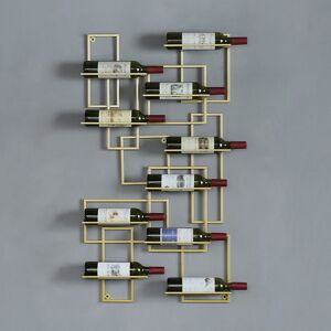 Homary 10-Bottle Modern Geometric Wall Mounted Wine Rack
