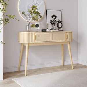 Homary Ample Storage Console Table Entryway Furniture in Natural (47.2")
